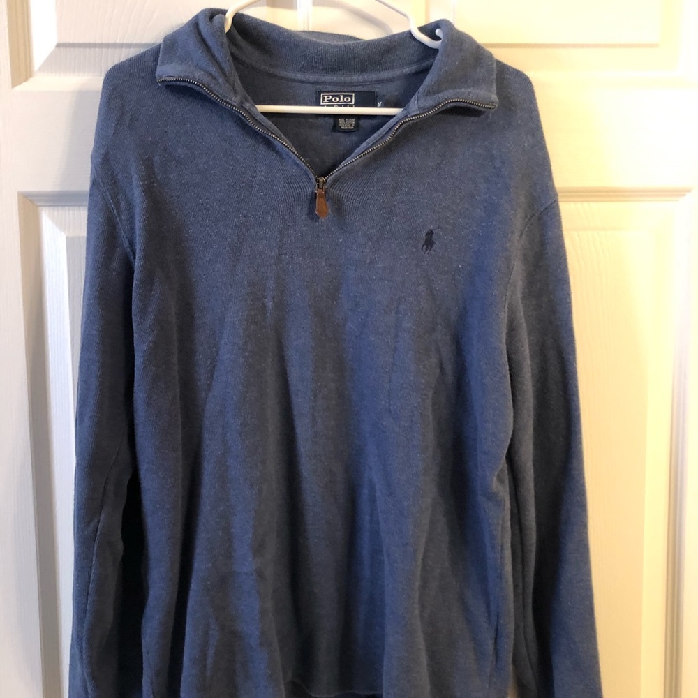 blue polo pullover